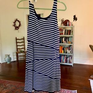 🧘🏻‍♀️ LOFT Navy Tiered Dress Size Small
